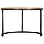 Τραπέζι Σαλονιού Frina Pakoworld σετ 3τεμ Mango Ξύλο σε Φυσική Απόχρωση με Πόδι Μαύρο Μέταλλο