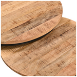 Τραπέζι Σαλονιού Frina Pakoworld σετ 3τεμ Mango Ξύλο σε Φυσική Απόχρωση με Πόδι Μαύρο Μέταλλο