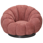 Πολυθρόνα Περιστρεφόμενη Nester Pakoworld Μπουκλέ Ύφασμα σε Απόχρωση Σάπιο Μήλο 98x97x69εκ