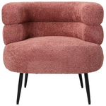 Πολυθρόνα Foleja Pakoworld Μπουκλέ Ύφασμα σε Απόχρωση Σάπιο Μήλο με Μαύρα Μεταλλικά Πόδια 76x75x72εκ