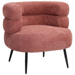 Πολυθρόνα Foleja Pakoworld Μπουκλέ Ύφασμα σε Απόχρωση Σάπιο Μήλο με Μαύρα Μεταλλικά Πόδια 76x75x72εκ