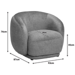 Πολυθρόνα Freya Pakoworld Ύφασμα σε Ανθρακί Απόχρωση 93x87x76εκ