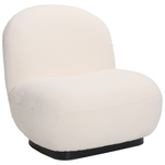 Πολυθρόνα Rosalie Pakoworld Μπουκλέ Ύφασμα σε Κρεμ Απόχρωση με Μαύρη Βάση 85x82x77εκ