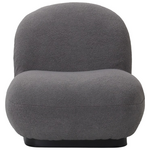 Πολυθρόνα Rosalie Pakoworld Μπουκλέ Ύφασμα σε Ανθρακί Απόχρωση με Μαύρη Βάση 85x82x77εκ