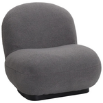 Πολυθρόνα Rosalie Pakoworld Μπουκλέ Ύφασμα σε Ανθρακί Απόχρωση με Μαύρη Βάση 85x82x77εκ