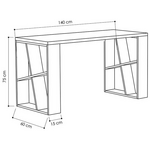 Γραφείο Honey Pakoworld Χρώμα Λευκό - Light oak 140x60x75εκ