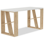 Γραφείο Honey Pakoworld Χρώμα Λευκό - Light oak 140x60x75εκ