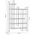 Βιβλιοθήκη Manco Pakoworld σε Ανθρακί Απόχρωση 122x25.5x188εκ