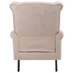 Πολυθρόνα Piore Pakoworld Μπεζ Ύφασμα και Πόδι Rubberwood σε Μαύρη Απόχρωση 77x80x106εκ