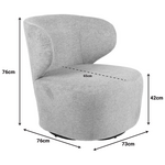 Πολυθρόνα Marelia Pakoworld Περιστρεφόμενη Γκρι Ύφασμα 73x76x76εκ