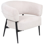 Πολυθρόνα Penfel Pakoworld Ύφασμα σε Κρεμ Απόχρωση με Πόδι Μαύρο Μέταλλο 85x72x73εκ