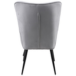 Πολυθρόνα με Υποπόδιο Siella Pakoworld Γκρι Βελούδο και Μαύρο Μέταλλο Πόδι 59x67x94εκ