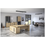 Γραφείο Εργασίας Αναστρέψιμο Επαγγελματικό Amazon Pakoworld σε Φυσική Απόχρωση 200x170x75εκ