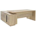 Γραφείο Εργασίας Αναστρέψιμο Επαγγελματικό Amazon Pakoworld σε Φυσική Απόχρωση 200x170x75εκ