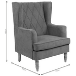 Πολυθρόνα - Μπερζέρα Efficient Pakoworld Ύφασμα Γκρι-Μαύρο 72x97x100εκ