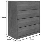 Συρταριέρα Kuanger Pakoworld mdf σε Καρυδί Απόχρωση 80x40x80εκ