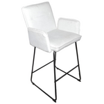 Σκαμπό Μπαρ Essential Pakoworld Ύφασμα Μπεζ-Πόδι Μαύρο Μεταλλικό 57x64.5x107εκ