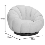 Πολυθρόνα Περιστρεφόμενη με Σκαμπό Nester Pakoworld Μπουκλέ Ύφασμα σε Απόχρωση Σάπιο Μήλο 98x97x69εκ