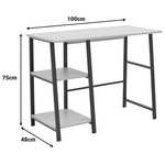 Γραφείο Εργασίας Ferje Pakoworld με Ράφια mdf σε Φυσική με Μαύρη Απόχρωση 100x48x75εκ