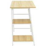 Γραφείο Εργασίας Ferje Pakoworld με Ράφια mdf σε Ανοιχτό Καρυδί με Λευκή Απόχρωση 100x48x75εκ