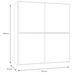 Ντουλάπα Ρούχων Noez i Pakoworld Δίφυλλη με Ράφια σε Λευκή Απόχρωση 170.5x61x190.5εκ