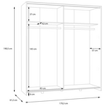 Ντουλάπα Ρούχων Noez i Pakoworld Δίφυλλη με Ράφια σε Λευκή Απόχρωση 170.5x61x190.5εκ