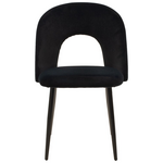 Καρέκλα Jonah Pakoworld Βελούδο Μαύρο-Μαύρο Πόδι