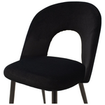 Καρέκλα Jonah Pakoworld Βελούδο Μαύρο-Μαύρο Πόδι