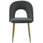 Καρέκλα Jonah Pakoworld Βελούδο Ανθρακί-Φυσικό Πόδι