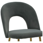 Καρέκλα Jonah Pakoworld Βελούδο Ανθρακί-Φυσικό Πόδι