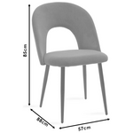 Καρέκλα Jonah Pakoworld Βελούδο Ανθρακί-Φυσικό Πόδι