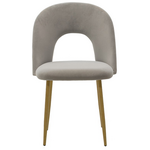 Καρέκλα Jonah Pakoworld Βελούδο Γκρι-Φυσικό Πόδι