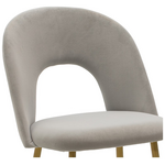 Καρέκλα Jonah Pakoworld Βελούδο Γκρι-Φυσικό Πόδι