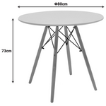 Τραπέζι Julita Pakoworld mdf Λευκό-Πόδια σε Φυσική Απόχρωση Φ80x73εκ