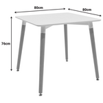 Τραπέζι Natali Pakoworld mdf Λευκό-Πόδια σε Φυσική Απόχρωση 80x80x76εκ