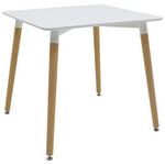 Τραπέζι Natali Pakoworld mdf Λευκό-Πόδια σε Φυσική Απόχρωση 80x80x76εκ