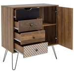 Συρταριέρα Boho Pakoworld με Συρτάρια-Ντουλάπι Καρυδί Μεταλλικά Πόδια 79,5x39,5x86εκ