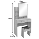 Τουαλέτα Κρεβατοκάμαρας Cenzo Pakoworld σε Φυσική με Μαύρη Απόχρωση 80x40x155εκ