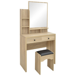 Τουαλέτα Κρεβατοκάμαρας Cenzo Pakoworld σε Φυσική με Μαύρη Απόχρωση 80x40x155εκ