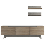 Σύνθετο Σαλονιού Kasia Pakoworld σε Μπεζ Μαρμάρου-Sonoma Απόχρωση 180x35x48.5εκ