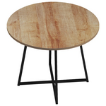 Τραπέζι Sarah ι Pakoworld σε oak Απόχρωση με Μαύρα Μεταλλικά Πόδια Φ100x76εκ