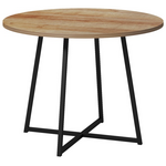 Τραπέζι Sarah ι Pakoworld σε oak Απόχρωση με Μαύρα Μεταλλικά Πόδια Φ100x76εκ