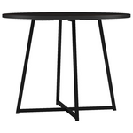 Τραπέζι Sarah ι Pakoworld σε Μαύρο Μαρμάρου Απόχρωση με Μαύρα Μεταλλικά Πόδια Φ100x76εκ