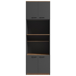 Ντουλάπα Κουζίνας Rowan Pakoworld σε oak-Ανθρακί Απόχρωση 60x42x182εκ