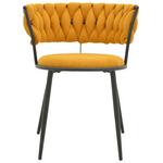 Πολυθρόνα Alkia i Pakoworld Ύφασμα σε Κίτρινη Απόχρωση- Πόδι Μαύρο Μέταλλο 57x58.5x72εκ