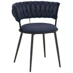 Πολυθρόνα Alkia i Pakoworld Ύφασμα σε Απόχρωση Μπλε Σκούρο- Πόδι Μαύρο Μέταλλο 57x58.5x72εκ