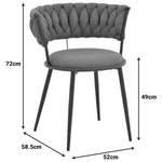 Πολυθρόνα Alkia i Pakoworld Ύφασμα σε Μαύρη Απόχρωση- Πόδι Μαύρο Μέταλλο 57x58.5x72εκ