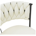 Σκαμπό Μπαρ Alkia i Pakoworld Ύφασμα σε Εκρού Απόχρωση- Πόδι Μαύρο Μέταλλο 50x56x95εκ