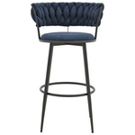 Σκαμπό Μπαρ Alkia i Pakoworld Ύφασμα σε Μπλε Σκούρο Απόχρωση- Πόδι Μαύρο Μέταλλο 50x56x95εκ