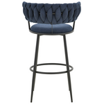 Σκαμπό Μπαρ Alkia i Pakoworld Ύφασμα σε Μπλε Σκούρο Απόχρωση- Πόδι Μαύρο Μέταλλο 50x56x95εκ